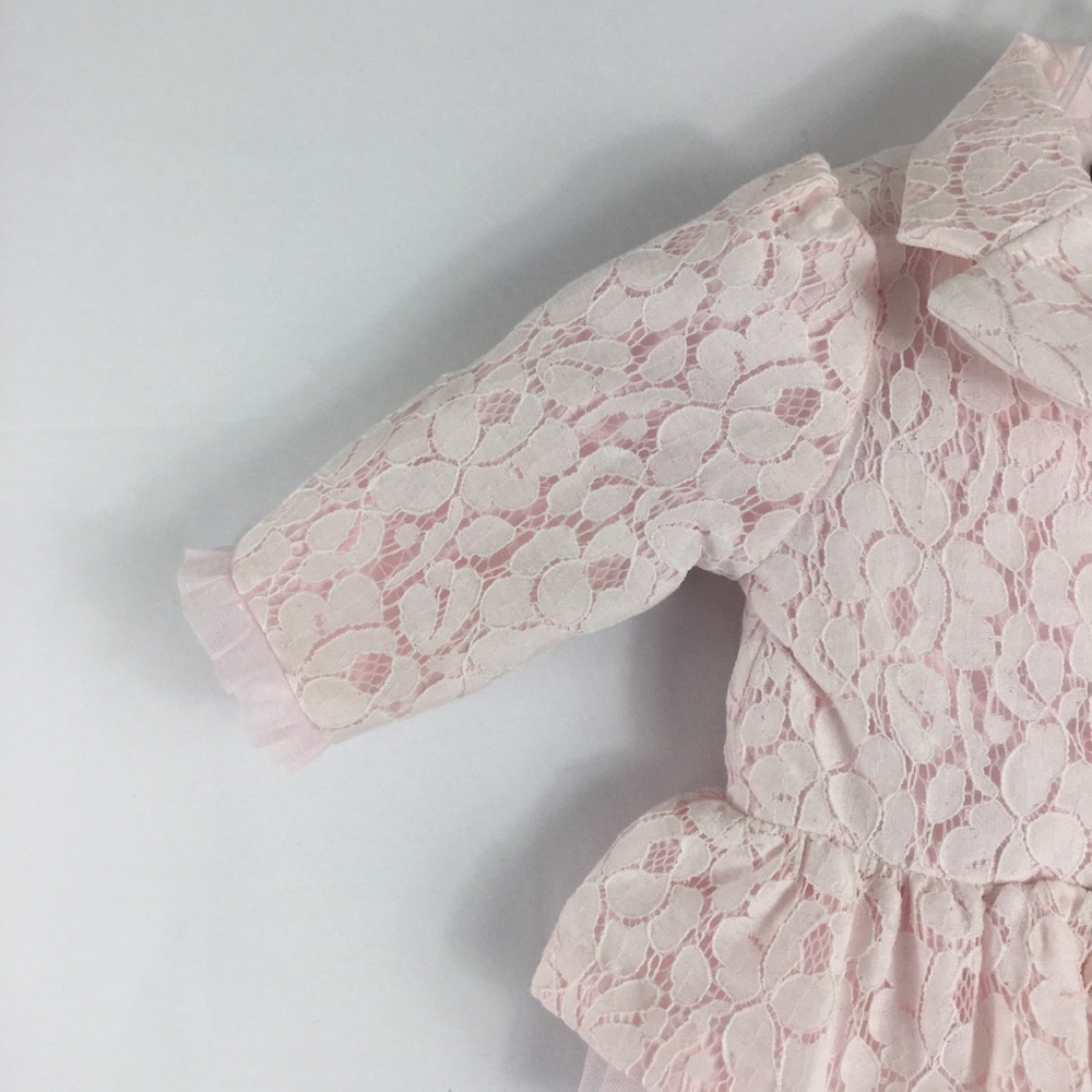 Wendy Bellissimo Baby Girls Pink Lace Jacket With Tulle Trim 6 Months - Picture 4 of 10